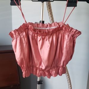 Satin top cropped